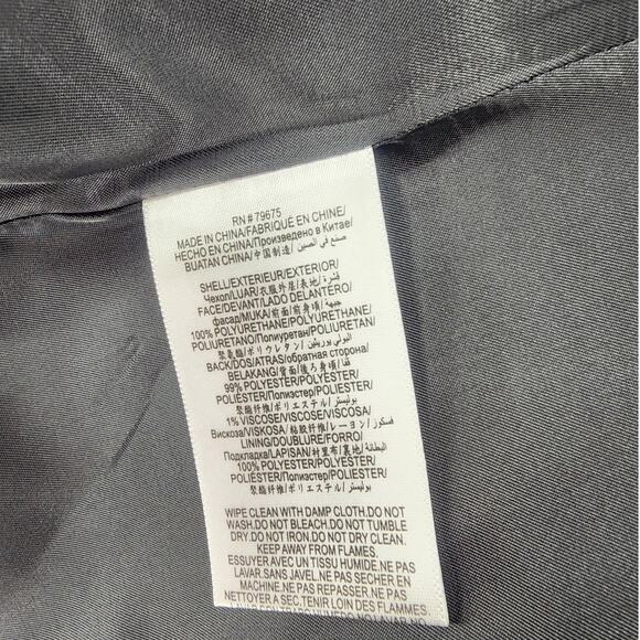 BCBGMAXAZRIA Black Vegan Leather Blazer Women's Size Large - Picture 13 of 14